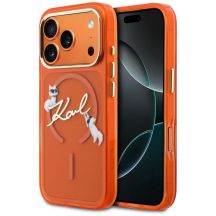 Karl Lagerfeld IML Choupettes Karl Script Logo MagSafe Case for iPhone 17 Pro Max - Orange