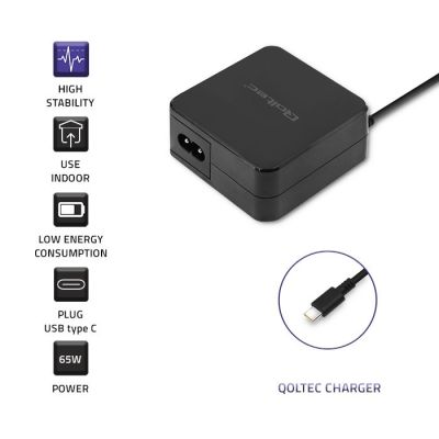 3. QOLTEC 65 W POWER SUPPLY | 5–20.3 V | 2–3.25 A | USB TYPE C | PD