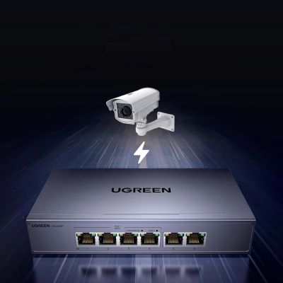 4. Switch Ugreen 6-Port 1Gb/s Ethernet Switch with PoE - Gray