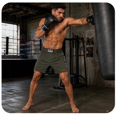 6. ARMY GREEN COMBATWEAR V2 MMA Shorty Shorts | DBX Bushido