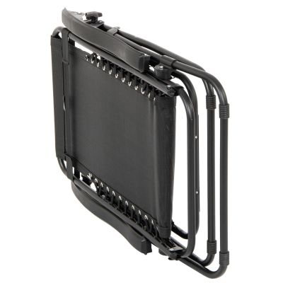 44. FOLDABLE GARDEN DECK CHAIR WITH CANOPY 173X52/65X110CM BLACK-GRAY