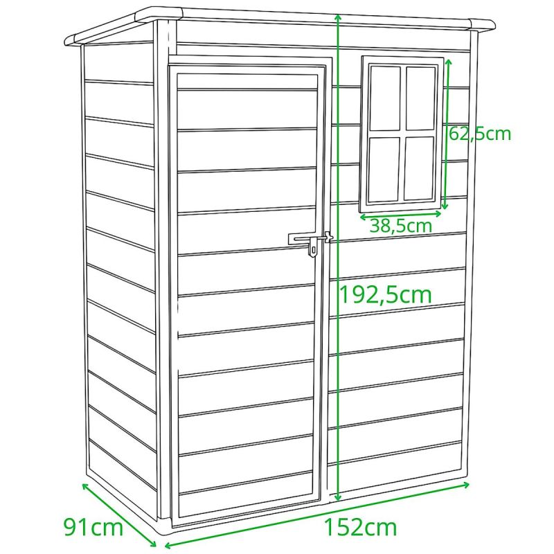 5. PVC GARDEN TOOL HOUSE 152x91x192.5CM
