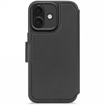 Decoded Leather Detachable Wallet MagSafe case for iPhone 17 - black