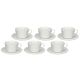 LA PORCELLANA BIANCA BOSCO Set of 6 Tea Cups with Saucers - White, 180 ml