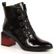Insulated patent leather ankle boots with a decorative heel Potocki W WOL99