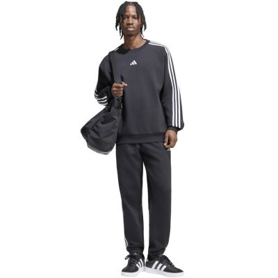 6. Men's adidas Essentials 3-Stripes Fleece Tapered Cuffed Pants Black KY6526