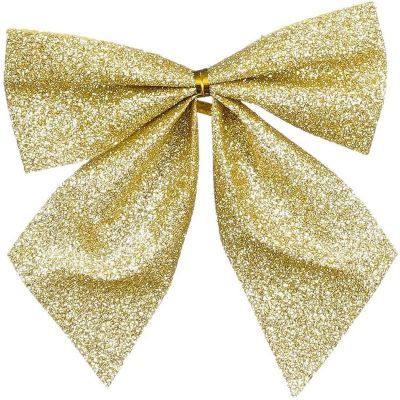 7. DECORATIVE GOLD BOW 10x12CM 6 PCS MICA