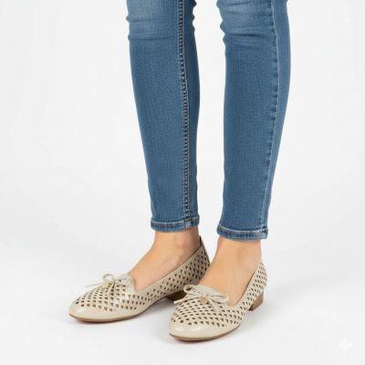 5. Women's openwork gold lords shoes Jezzi 222-5