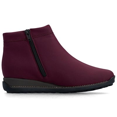 8. Rieker TEX 98251-35 waterproof insulated burgundy women's ankle boots