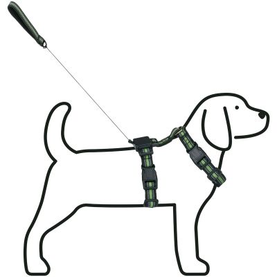 3. DOG HARNESS WITH REFLECTIVE TAPE 44 -57 CM MEDIUM WITH LEASH