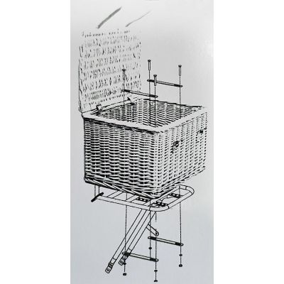 52. WICKER BICYCLE BASKET FOR THE FRONT 45x30x25cm BICYCLE GEAR
