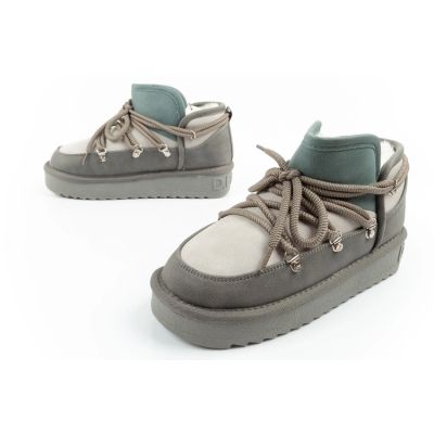 8. D.Franklin women's winter snow boots, fashionable insulated ankle boots, gray