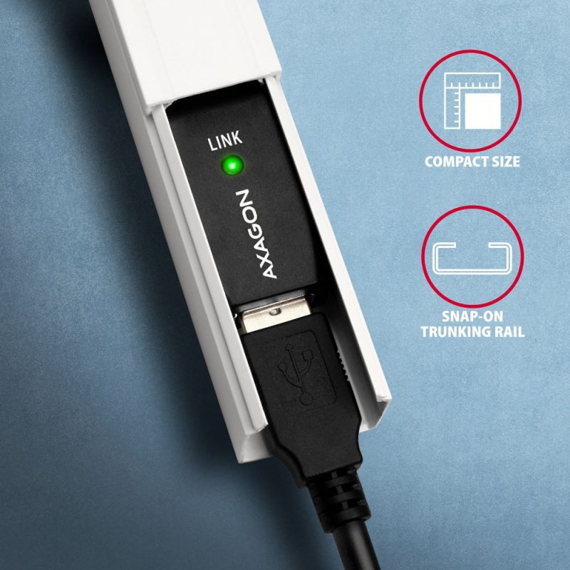 5. Axagon ADR-220 USB 2.0 AM -> AF active extension/repeater cable 20m Black