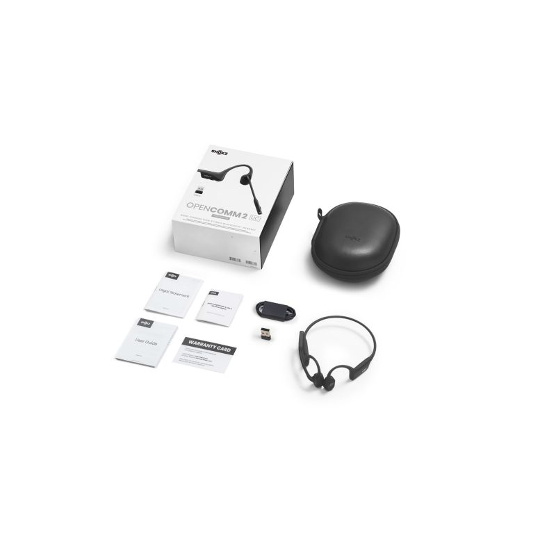28. Shokz OpenComm2 USB-C Wireless Bone Conduction Headphones + USB-A Adapter Black