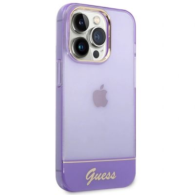 4. Guess Translucent Case for iPhone 14 Pro Max - Purple