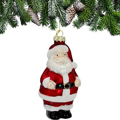 MOLDED GLASS CHRISTMAS BAUBLE SANTA CLAUS SASKA GIFT & DECOR