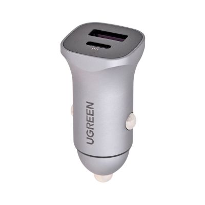 Ugreen Car Charger USB Type C / USB 24W Power Delivery Quick Charge Gray (30780)