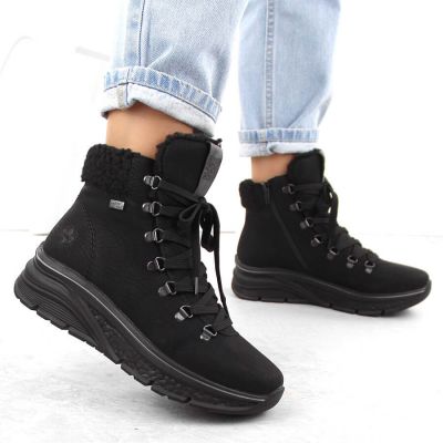 3. Waterproof insulated women's hiking boots in black Rieker 48034-00