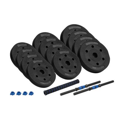 12. Bituminous adjustable dumbbells with connector 2x10kg REBEL ACTIVE
