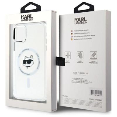 8. Karl Lagerfeld IML Metal Choupette Head MagSafe iPhone 11 Case - White