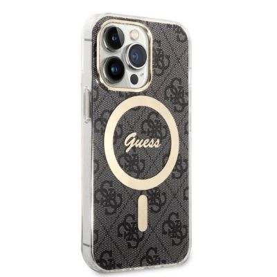 4. Set Guess GUBPP13LH4EACSK Case+ Charger iPhone 13 Pro black/black hard case 4G Print MagSafe