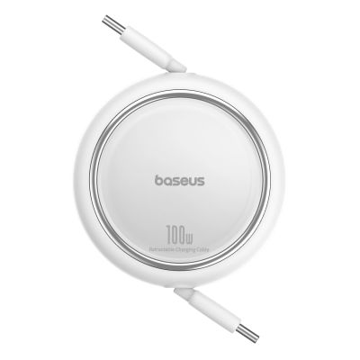 3. Baseus Free2Draw Mini USB-C - USB-C 100W 1m retractable cable - white