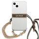 9. Guess GUHCP13SKC4GBGO iPhone 13 mini 5.4" Transparent hardcase 4G Brown Strap Gold Chain