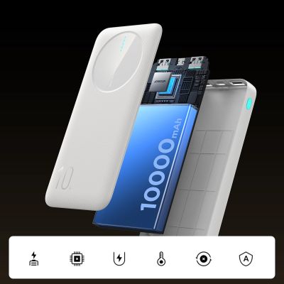 12. Powerbank Joyroom JR-PBF12 10000mAh 2.4A 2x USB-A 1x USB-C - white