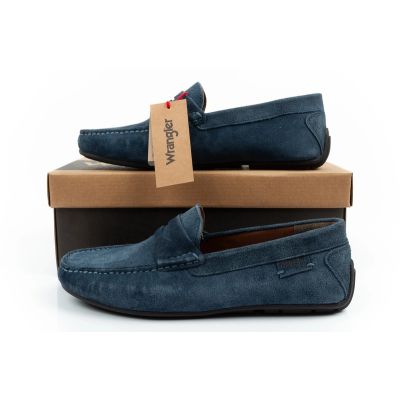 10. Wrangler men's shoes Maifield Suede moccasins, navy blue