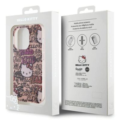 8. Hello Kitty IML Tags Graffiti case for iPhone 15 Pro - pink