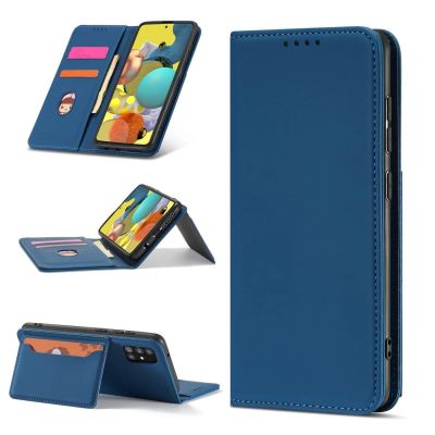 5. Magnet Card Case For Samsung Galaxy A12 5G Pouch Wallet Card Holder Blue