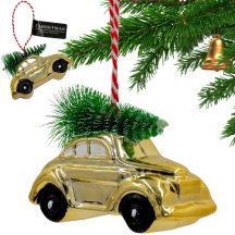 HANGING DECORATION BAUBLE CAR GOLDEN