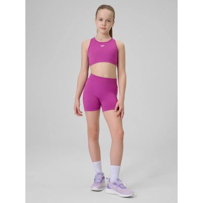 6. Girls' seamless sports short leggings 4F 4FJRSS26TFSTF140-53S