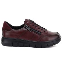 Women's leather platform shoes in burgundy Vinceza 133130