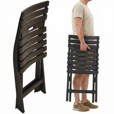 39. SET OF 4 FOLDABLE PLASTIC CATERING CHAIRS KOMODO ANTHRACITE
