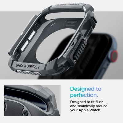 12. Spigen Rugged Armor Case for Apple Watch 10 46mm - Gray