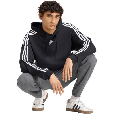 6. Men's adidas Essentials 3-Stripes French Terry Hoodie Black KY6605