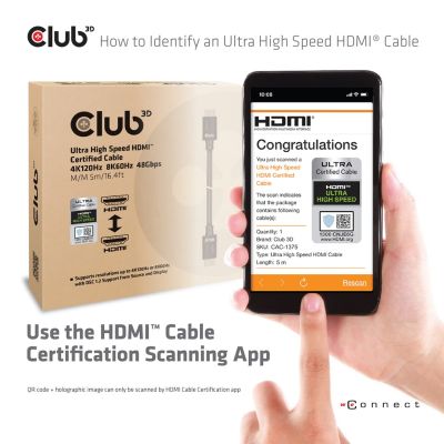 9. CLUB3D CAC-1375 HDMI Cable 5m HDMI Type A (Standard) Black