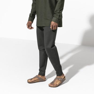 12. Birkenstock Gizeh Birko-Flor Nubuck Stone Regular Men's Flip-Flops Wide Gray (43391)