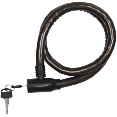 3. DUNLOP SPIRAL BICYCLE LOCK WITH KEY, HOSE, 18MMx80CM, BLACK