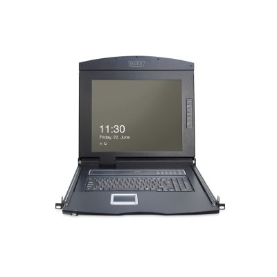 12. Digitus Modular Console with 17” (43.2 cm) TFT Monitor, 8-Port KVM Switch & Touchpad, US Keyboard