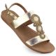 7. Women's flat sandals with decoration, melissa gold, Filippo DS6882