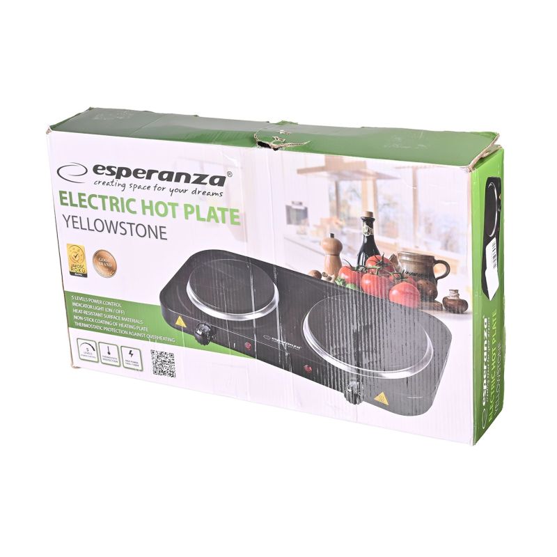 34. ESPERANZA ELECTRIC COOKER YELLOWSTONE 1500W + 1000W BLACK EKH014K
