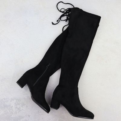 2. Women's over-the-knee boots, black, insulated, Sergio Leone KZ25413