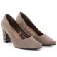 3. Women's light brown suede pumps with a block heel Sergio Leone PB414