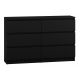 2. M6 MALWA CHEST OF DRAWERS 120CM 6 DRAWERS BLACK