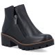 Women's leather ankle boots with a block heel, black, Rieker 79254-00