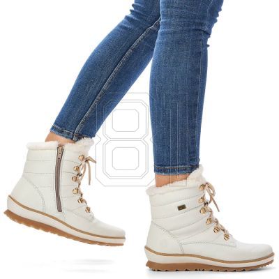 31. Remonte W RKR629 wool-lined waterproof leather ankle boots, white