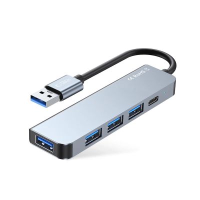 6. HUB Tech-Protect V0 5in1 USB-A - USB-A 3.0 / 3x USB-A 2.0 / USB-C - gray