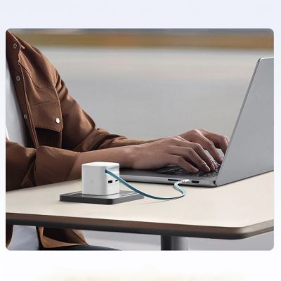 8. Cuktech AD653W 67W GaN 2x USB-C + USB-A Wall Charger with 70cm Retractable USB-C Cable - White